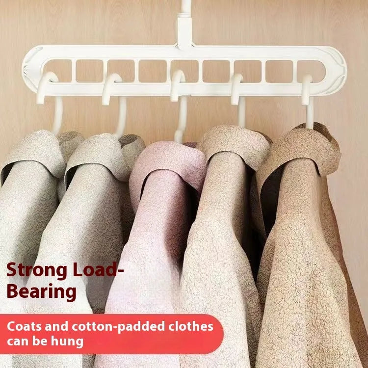 Plastic nine-hole folding pant hanger in multiple colours for dormitory wardrobe organisation