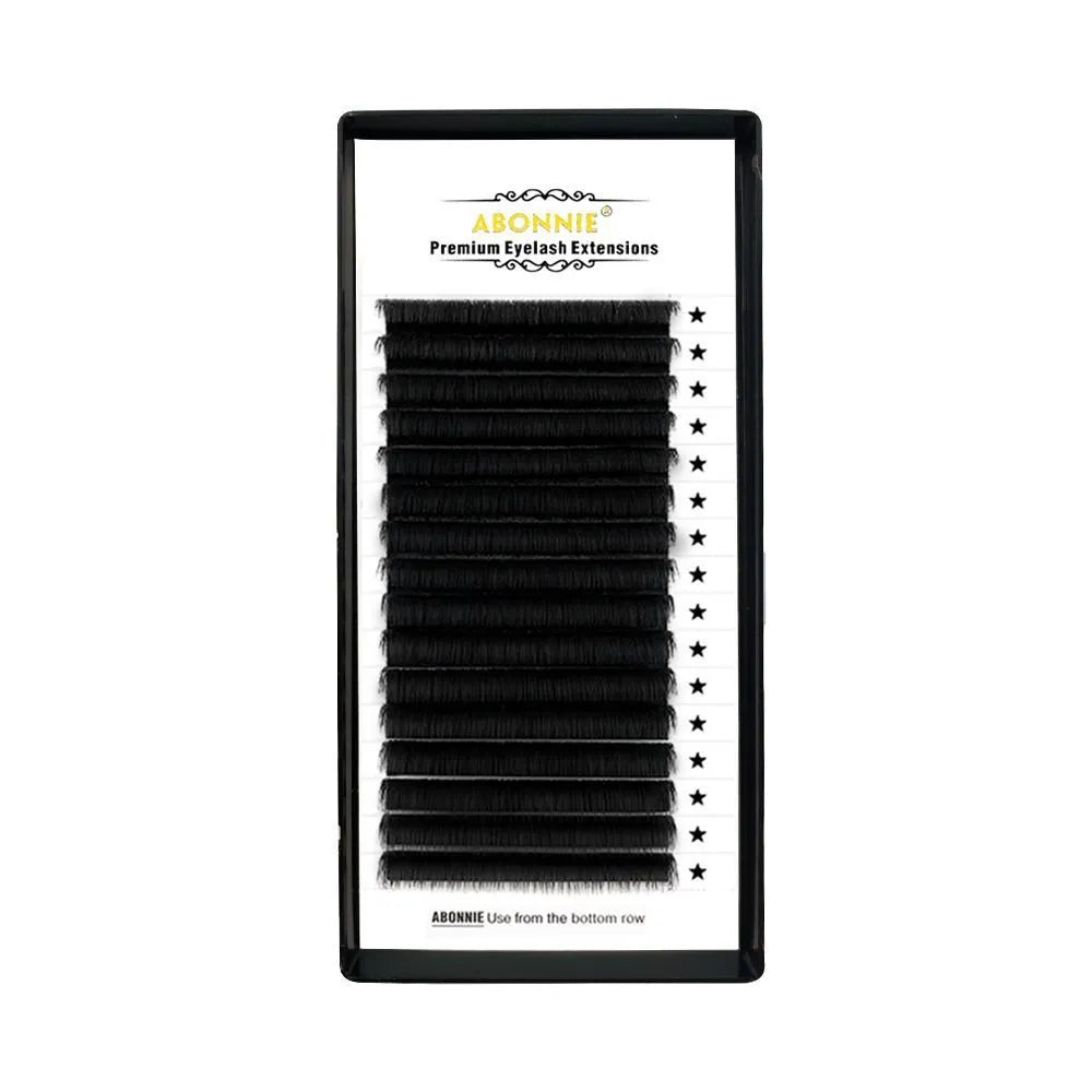 Mink hair false eyelashes with 16-row dense arrangement on matte black round wool bands