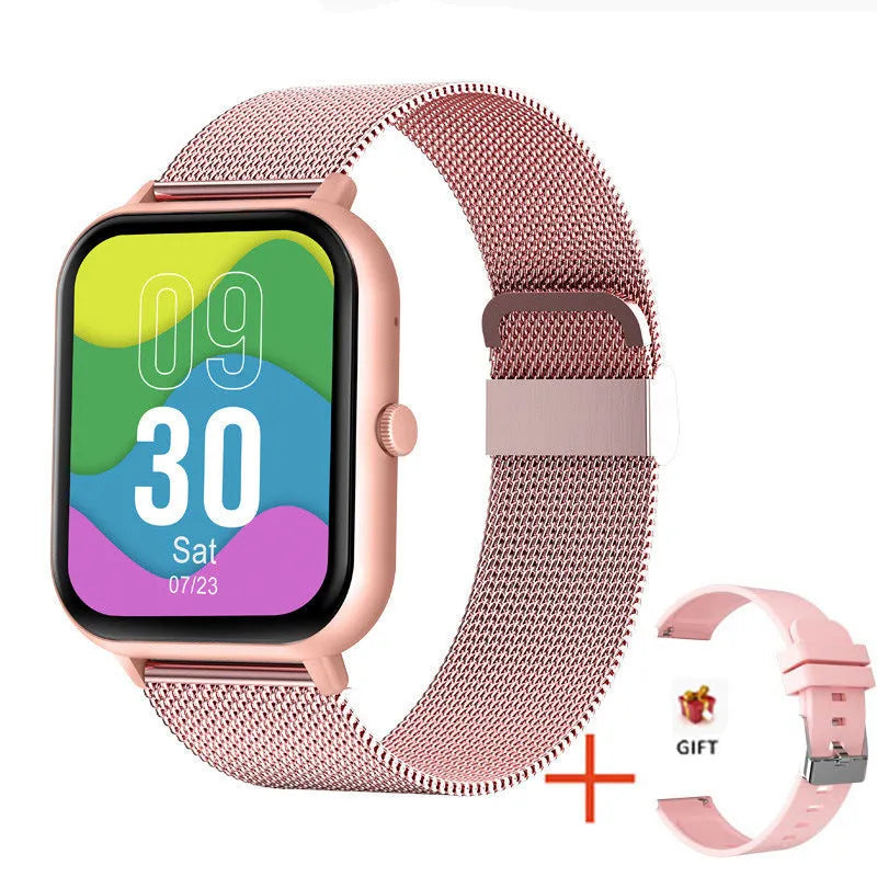 ZL54C smart watch with AMOLED display on wrist, showing health metrics interface