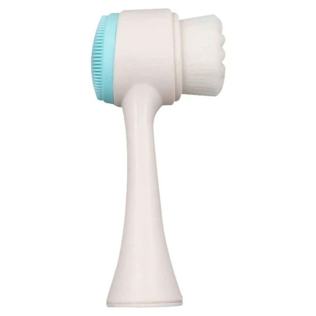 Blue nylon pet paw brush for gentle grooming of dogs and cats