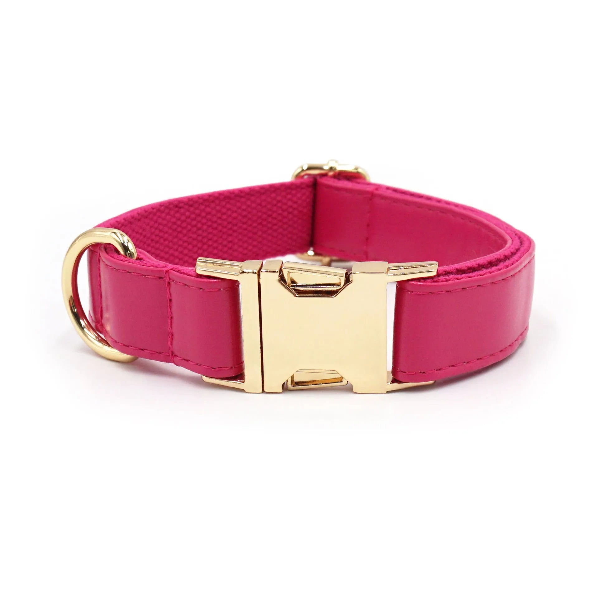 Simple colour blocking velvet leather dog collar in caramel colour with size tag