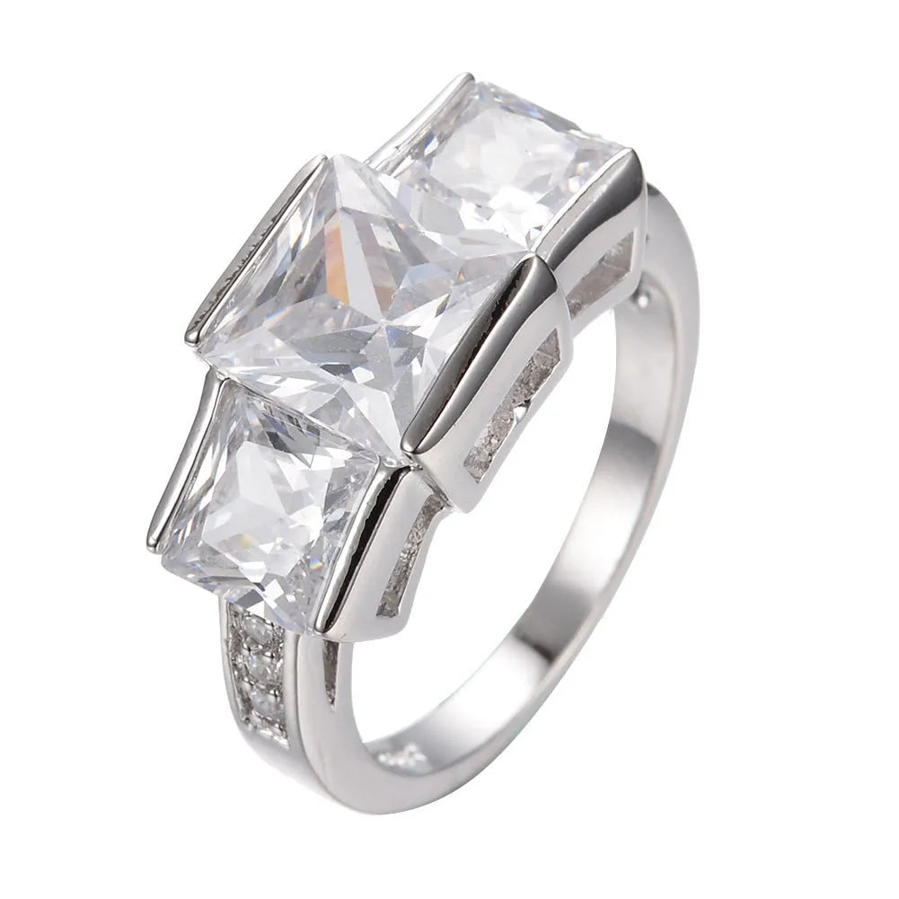 Copper women's ring with electroplated colour finish in geometric design showing multiple colour options