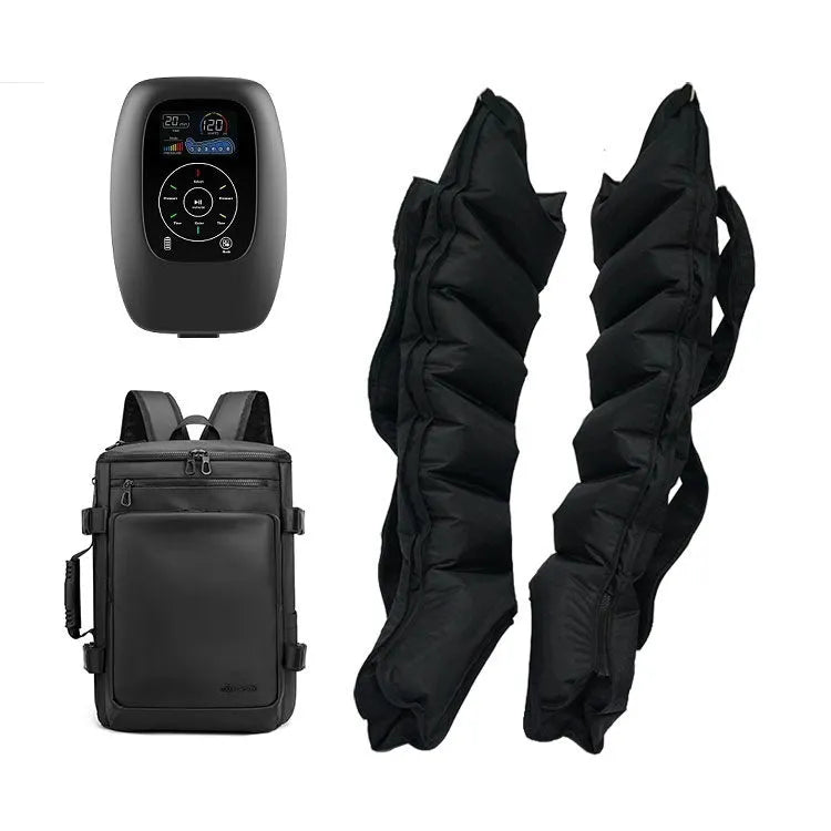 Air compression massager set with leg units, arm component, waist part, and remote control
