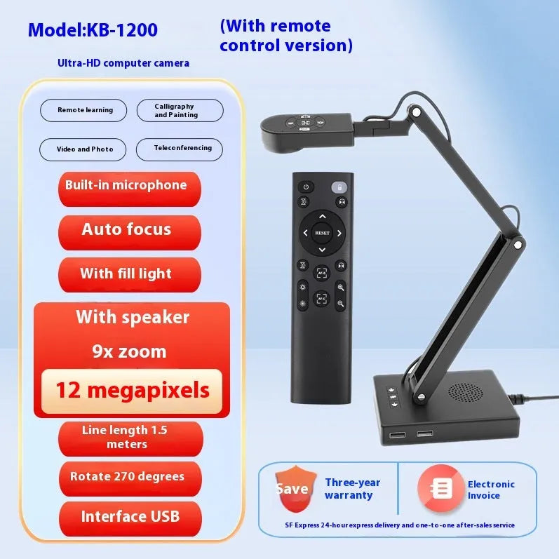 Computer live camera with auto focus and USB 2.0 connection for video calls and content creation