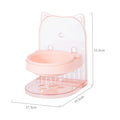 Adjustable height anti spill cat bowl with removable hanging cage in grey colour