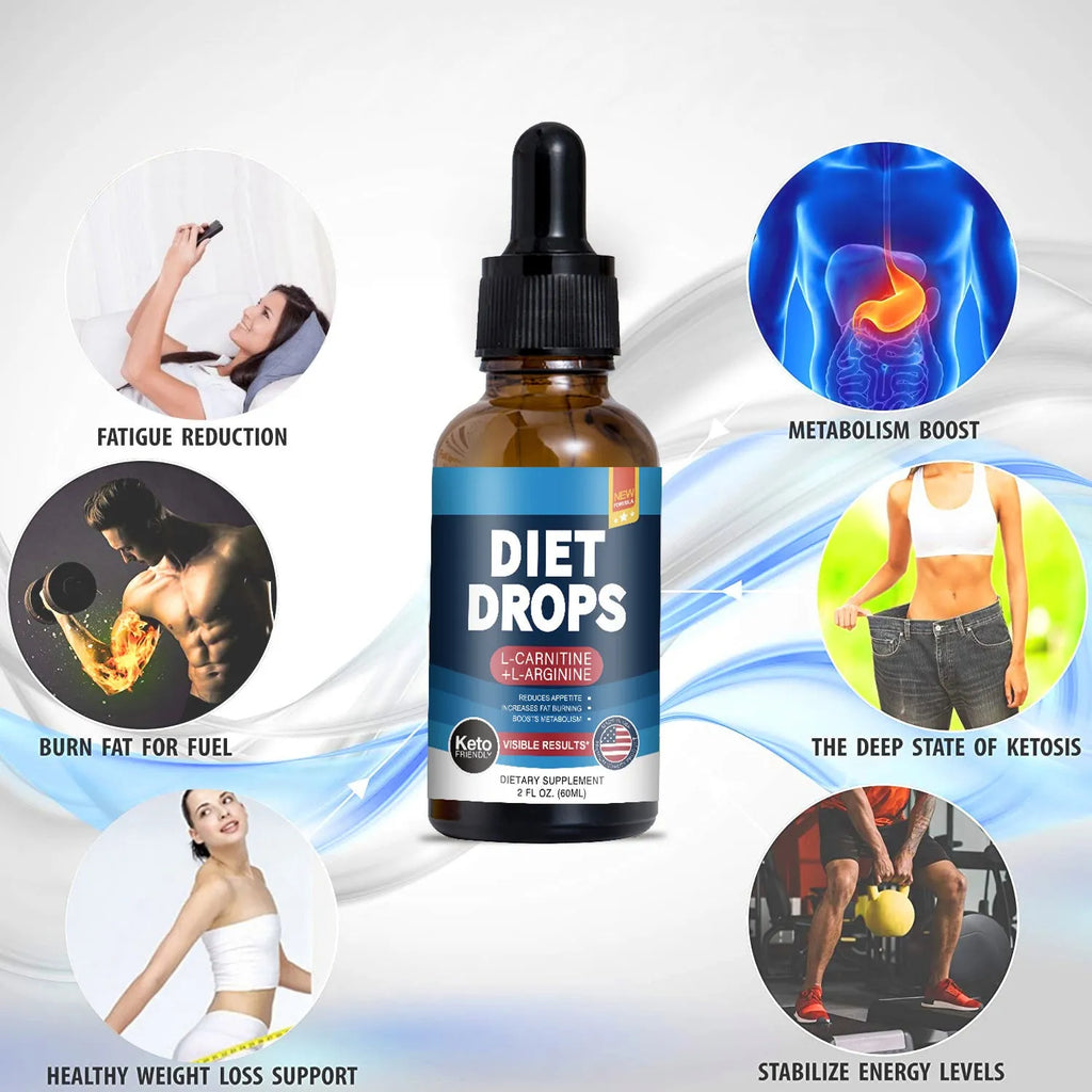 60ml ketone drops supplement bottle with dropper for ketogenic diet support