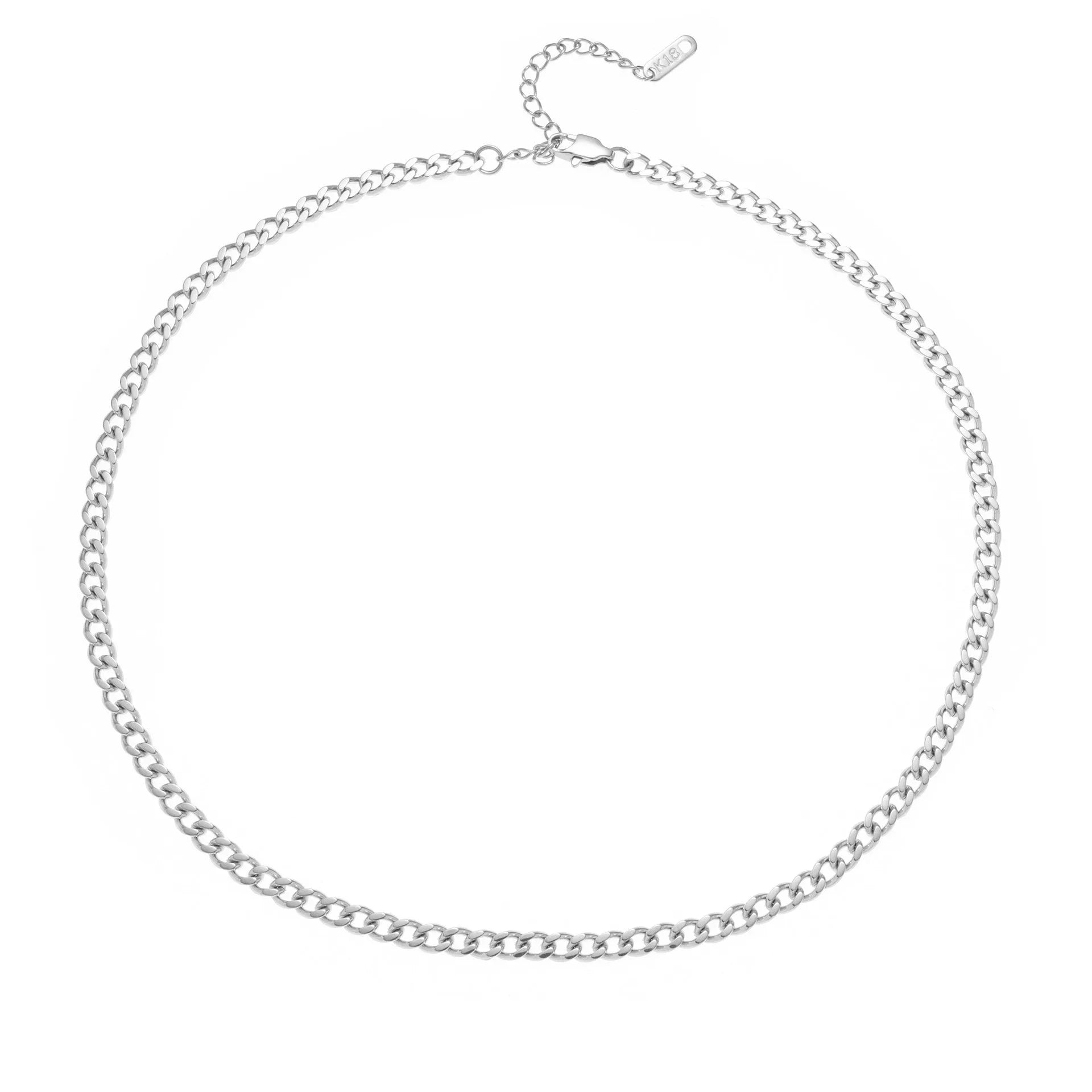 Titanium steel personalised necklace showing letter pendant on 40.5cm chain with electroplated gold finish