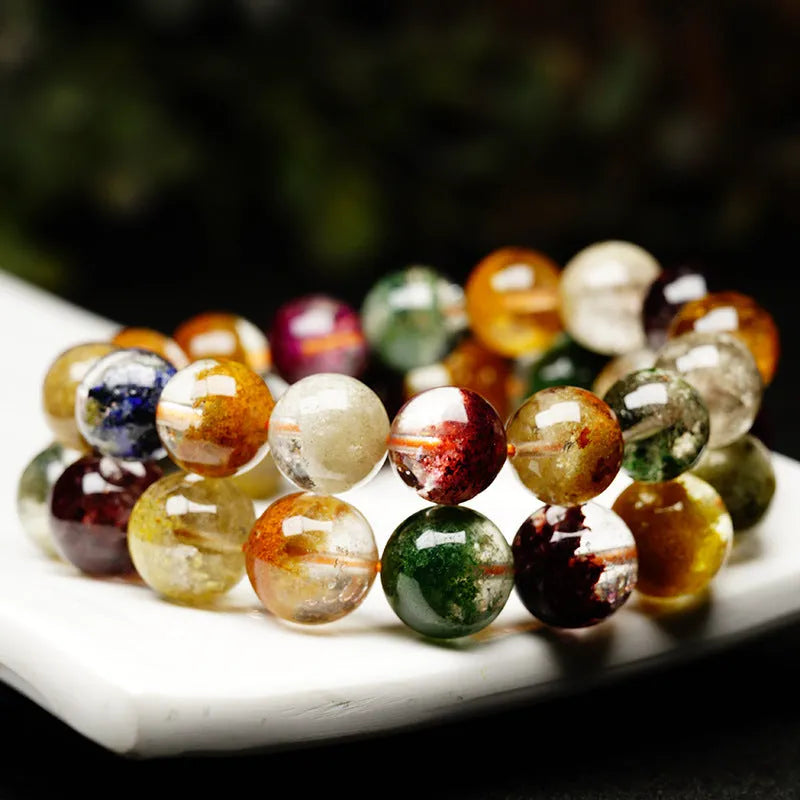 10mm ghost cornucopia crystal bracelet with ethnic style design and natural four seasons colours