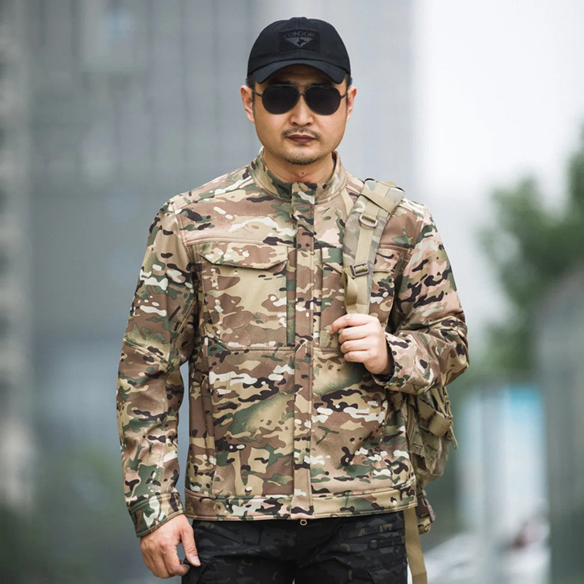 Bone Frog Peak Breaker black soft shell jacket for mountaineering and outdoor sports.