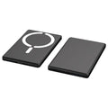 Ultra-thin magnetic power bank in black, dark grey, silver, or violet with slim 9mm profile