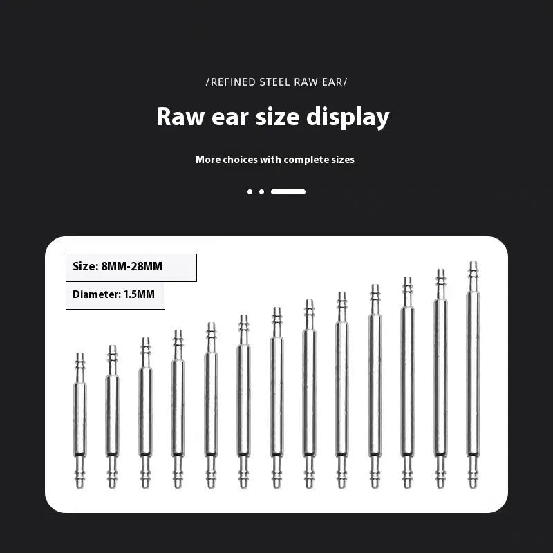 Watch bolt auricular needle spring shaft repair component in six sizes from 21mm to 26mm diameter