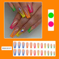 Diamond colour French detachable nail tips with cartoon, love, and cross heart patterns
