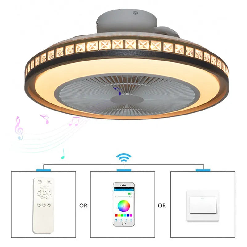 Ceiling fan lamp with LED light and PC fan blades 50CM diameter