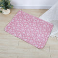 Washable waterproof pet urine pad showing animal pattern design and size options