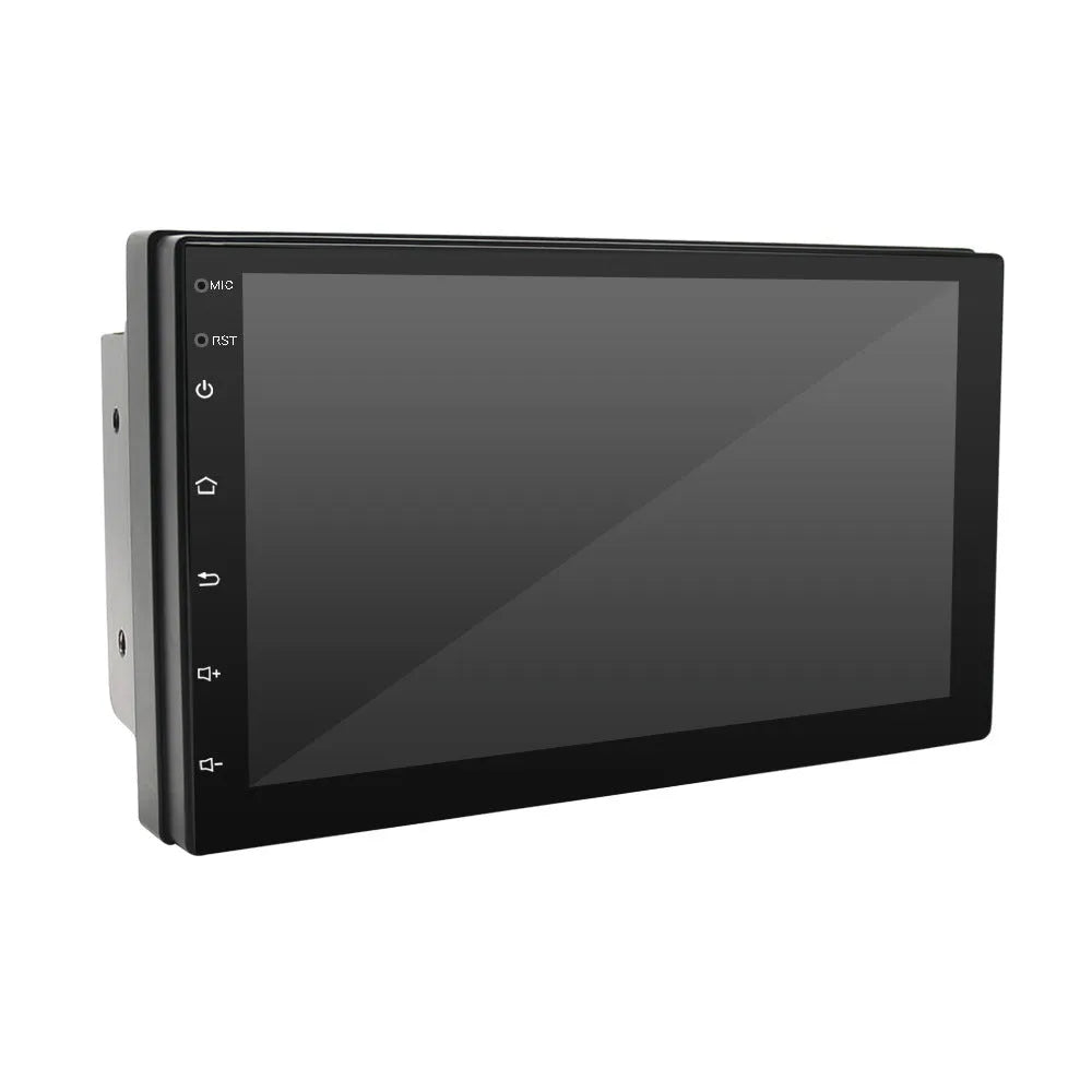 Black universal CarPlay MP5 navigation radio with 7-inch screen for manual transmission vehicles