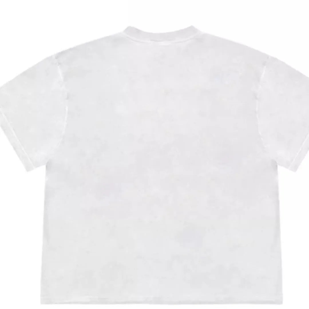 Blueberry patchwork print short-sleeved t-shirt in ice oxygen cotton fabric with loose fit