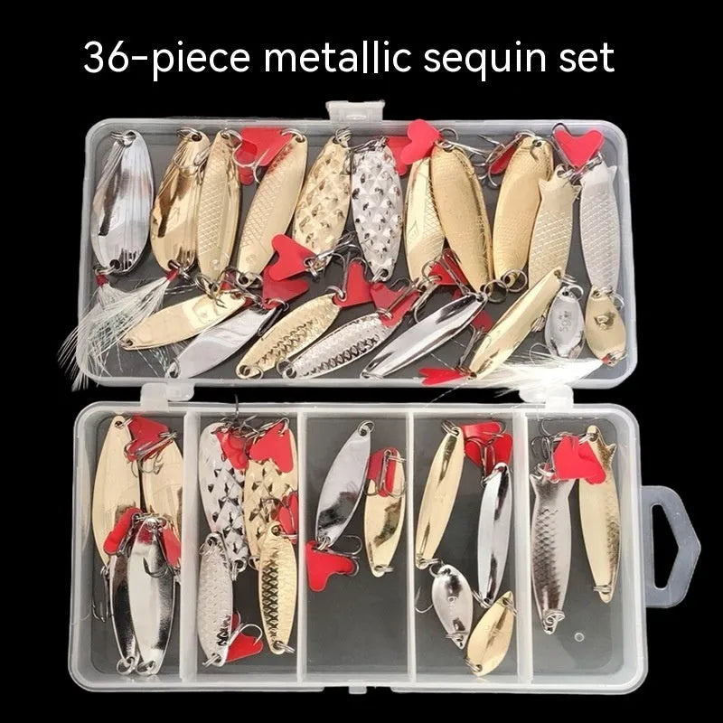 Lure fishing pineapple sequin box containing metal sequins for iron false bait modification