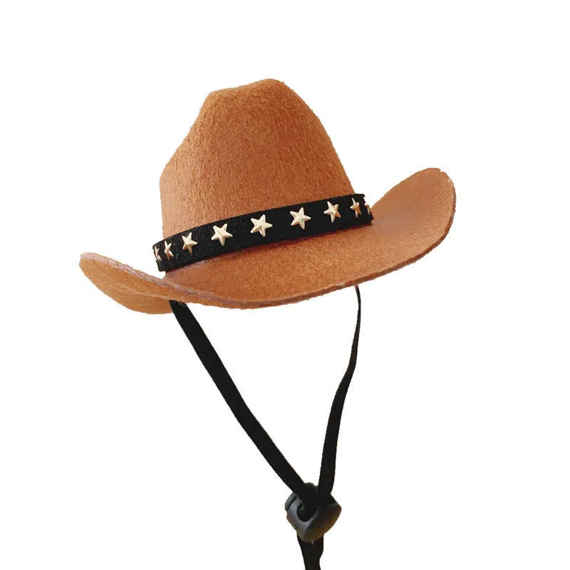 British cowboy hat for dogs and cats with decorative trim options