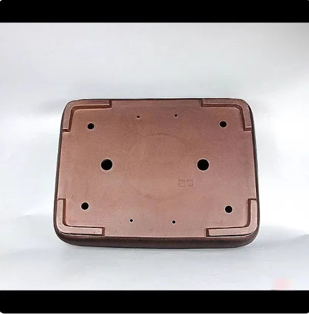 Handmade antique rectangular purple clay flower pot for plants