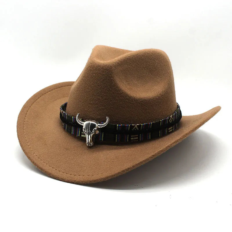 Polyester Western cowboy hat with bell crown in army green colour