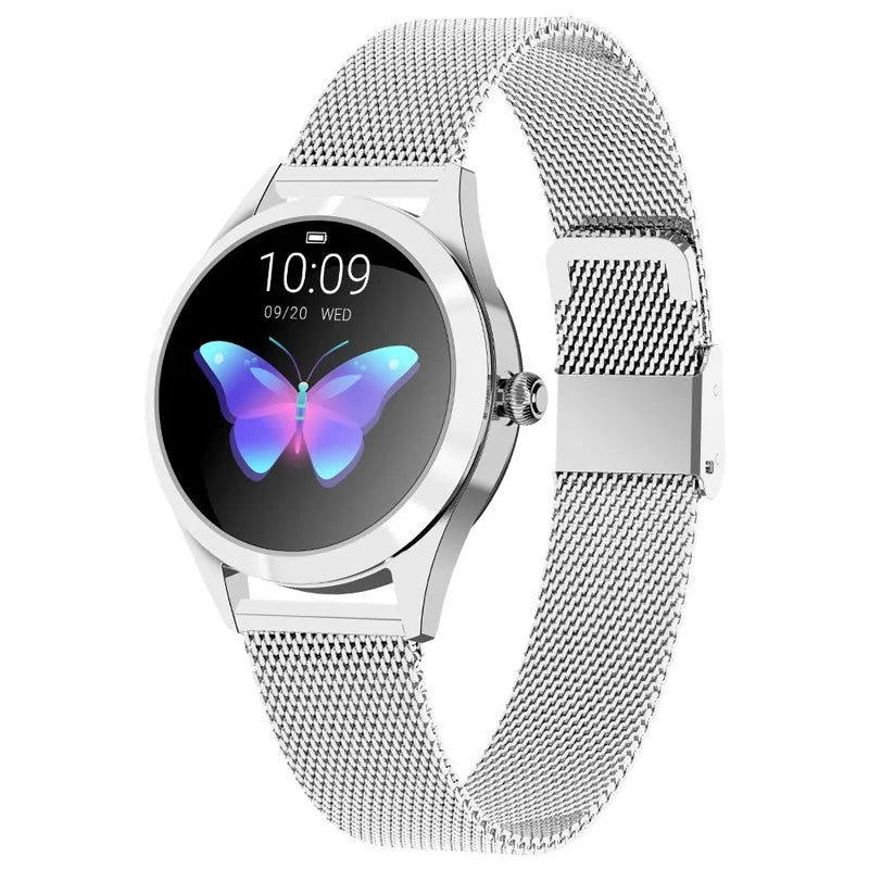 Women's multi-functional sports smartwatch with heart rate monitor and waterproof design in various colour options