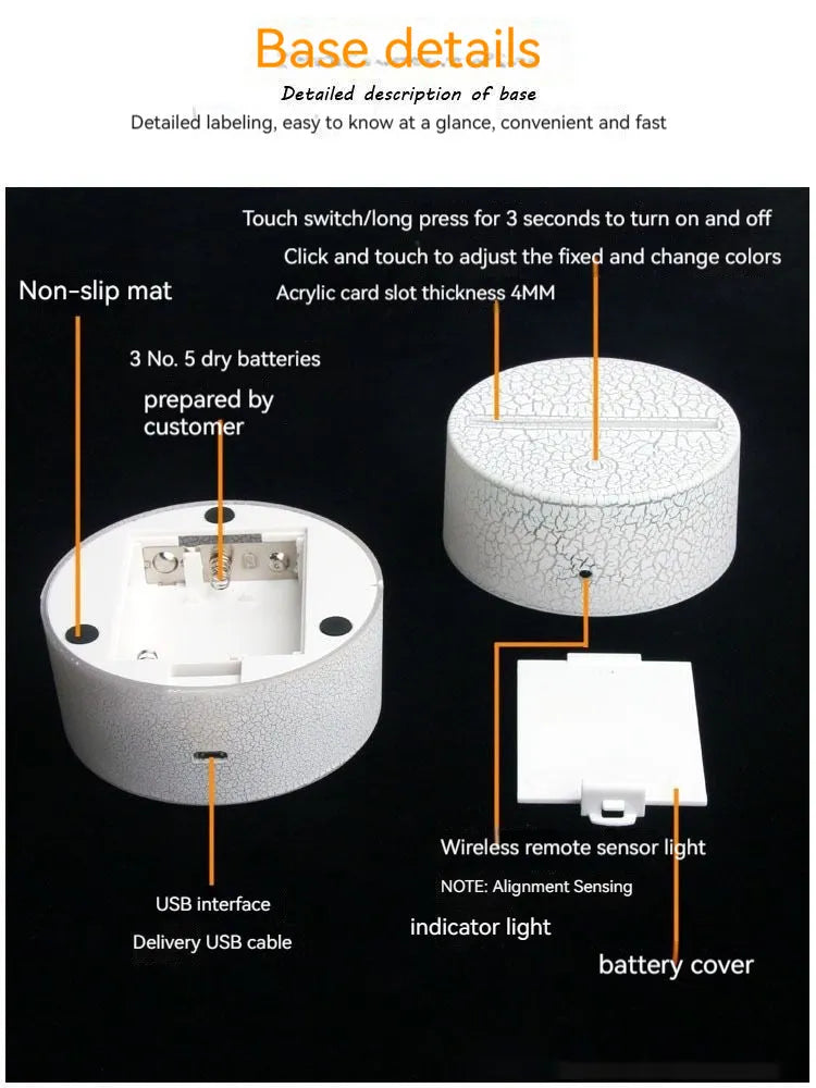 White heart-shaped USB table lamp with touch switch on a wooden surface.