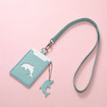 Handmade DIY cartoon cute PU card holder with lanyard in woven contrast colours