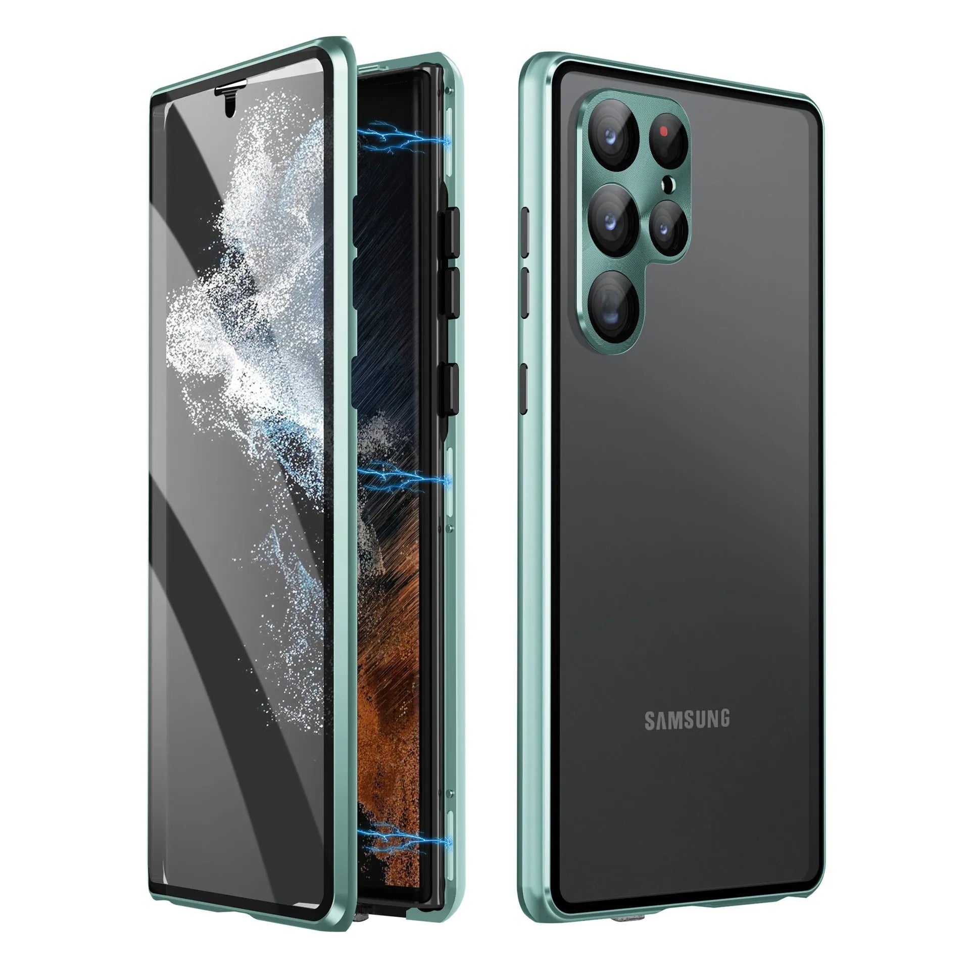 Samsung S24 Ultra magnetic phone case with mirror in multiple colour options.