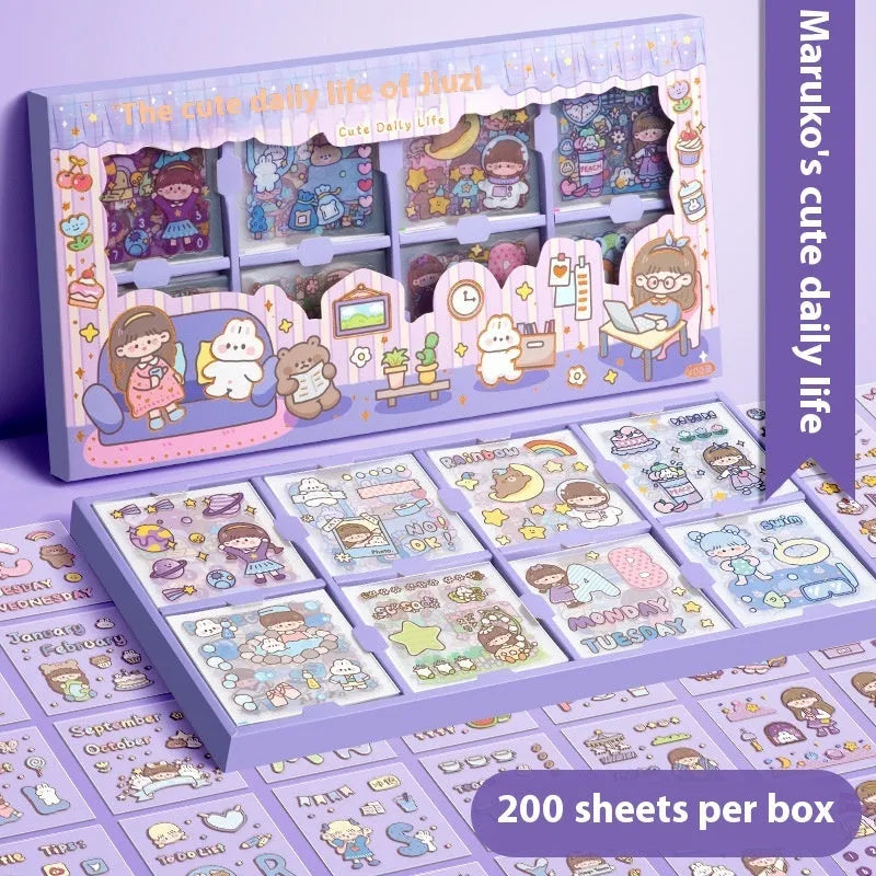 Children's decorative sticker collection showing five themed designs for craft projects