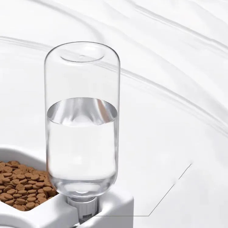 White pet water fountain for cats and dogs with food-grade construction measuring 22x26x16cm
