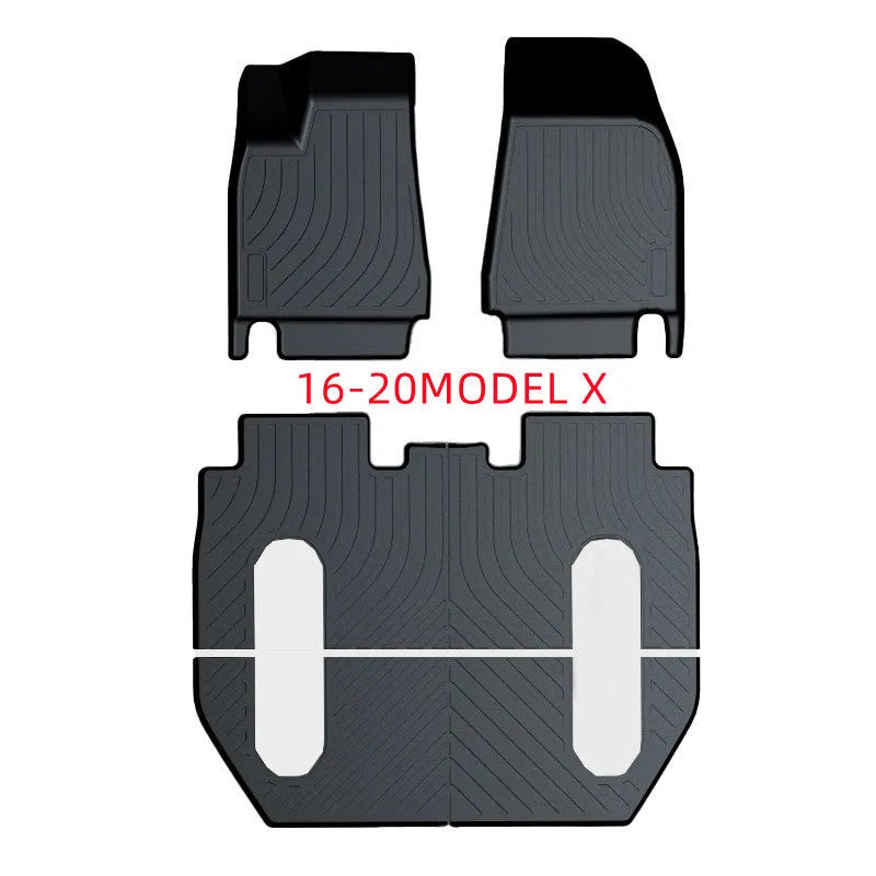 Custom rubber and TPE floor mats for Tesla Model 3, Y, X, and S cars