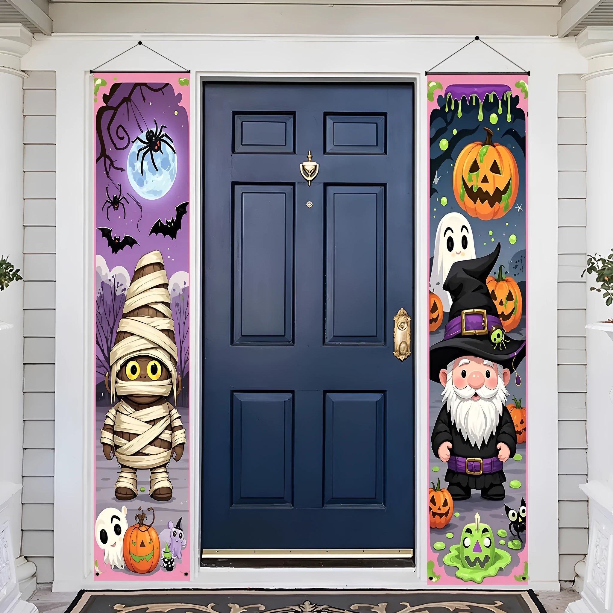 Polyester Halloween couplet banner decoration measuring 30x180cm with hanging flag design