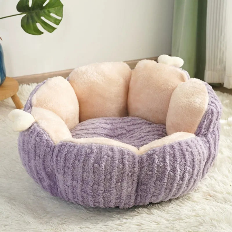 Cactus design cat litter kennel in purple and green colours showing large and small size options