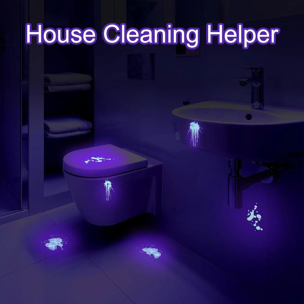 Black or silver aluminium UV flashlight for detecting pet stains and insects.