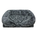 Removable washable square pet house dog bed in gradient grey waterproof cloth size L