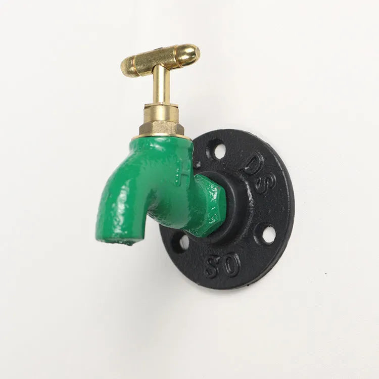 Water pipe style polished metal wall hook for hanging towels and clothes in a choice of three colours.