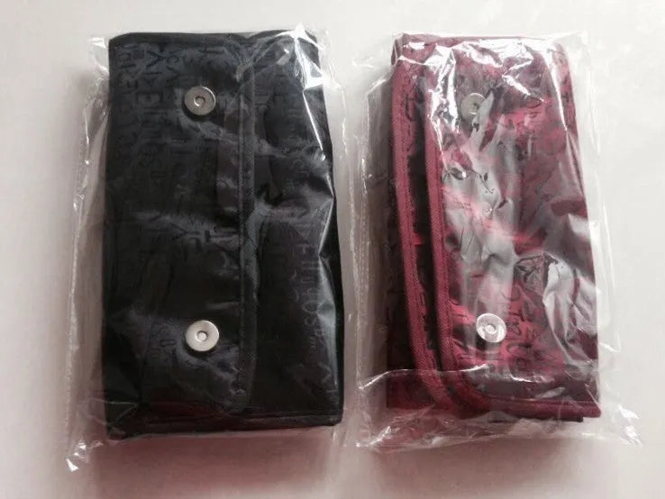 Polyester cosmetic bag with zipped compartment and hanging loop in pastoral style, red colour option