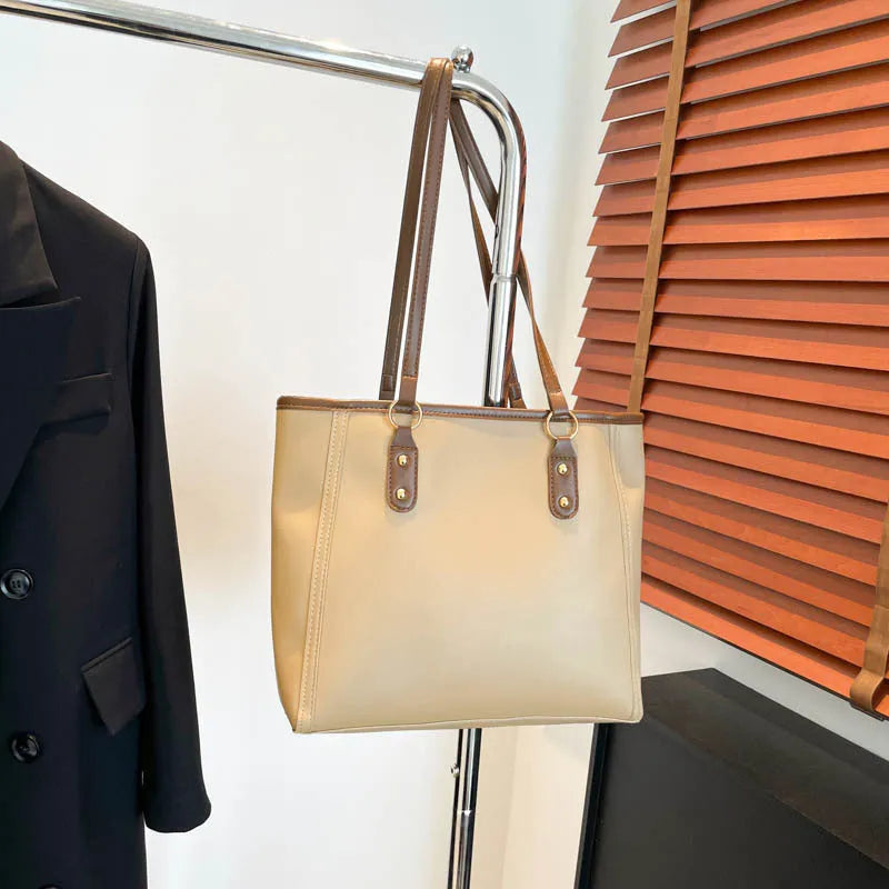 Korean style square shoulder bag in PU leather with crossbody strap and sandwich pockets