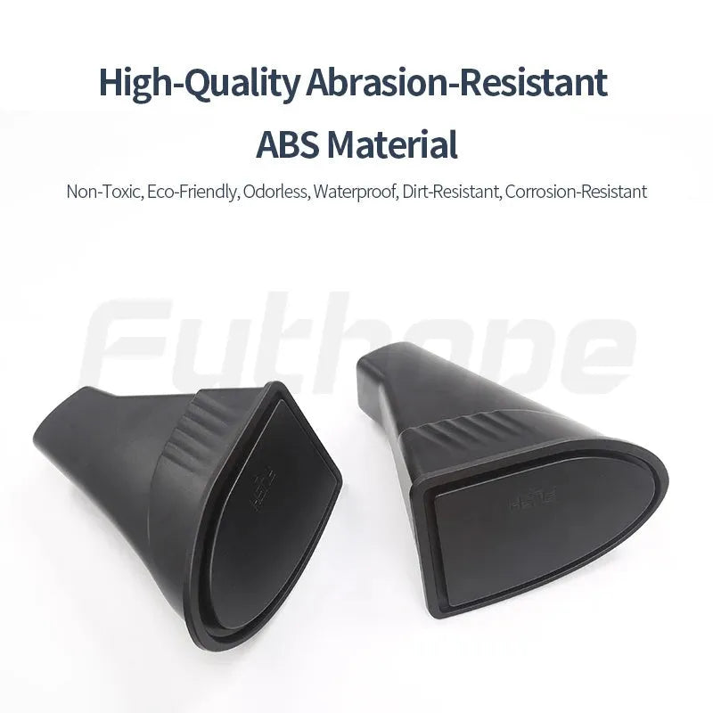 Black ABS car door storage box for Tesla Model Y with two compartments