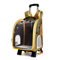 Transparent folding pet trolley bag with Oxford cloth backpack in multiple colour options