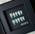 Hailang blue shell design nail stickers set in four sizes for decorative nail art