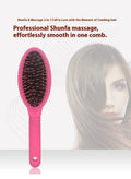 Black ring tooth plastic comb with airbag feature for hair extensions, shown next to a pink version.