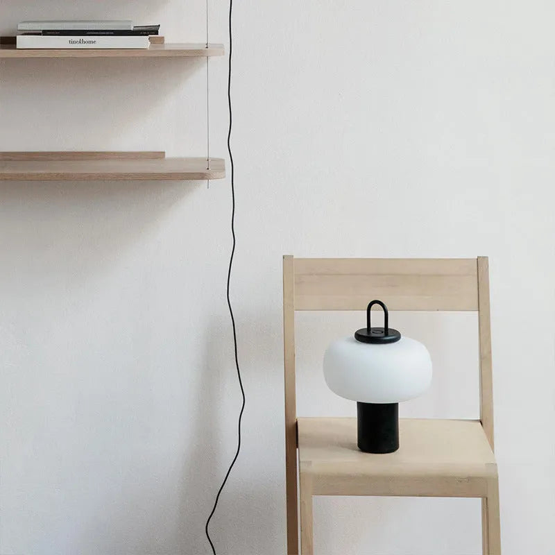 Nordic style glass bedside table lamp with minimalist design for children's bedrooms