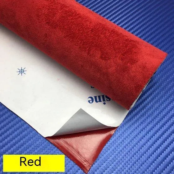 Self-adhesive elastic suede sheet in multiple colours for car interior decoration and furniture modification