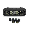 Solar tire pressure monitor system for 6 tires with colour display and external sensors