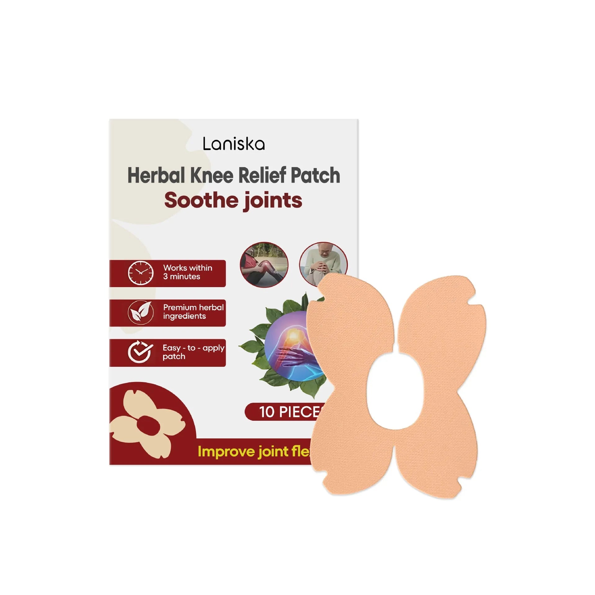 LANISKA pack of 10 herbal moxa leaf and menthol joint nourishing adhesive patches
