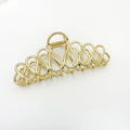 Large minimalist hair clip with tassel detail in gold or silver electroplated alloy