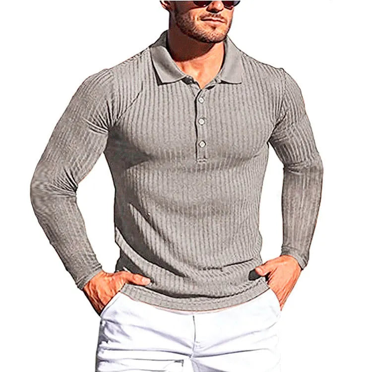 Striped elastic knit summer shirt in loose fit with short sleeves showing colour options