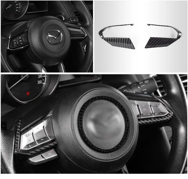 ABS steering wheel frame carbon fibre interior decoration kit for car dashboard with adhesive backing