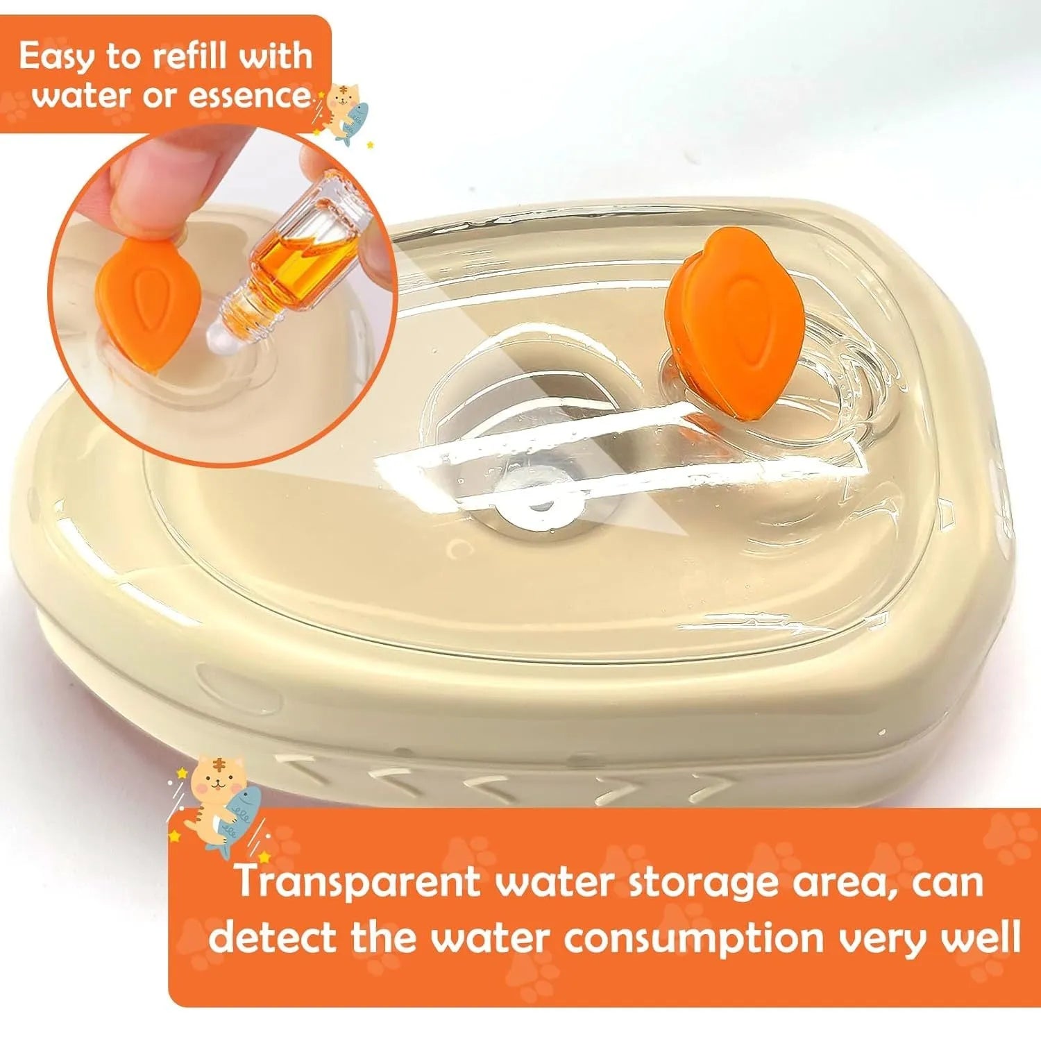 Yellow cat steam brush with 4-in-1 functions including vibration massage and ringworm detector